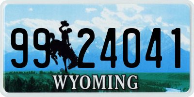 WY license plate 9924041