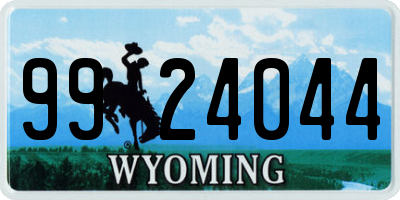WY license plate 9924044