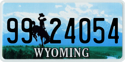 WY license plate 9924054