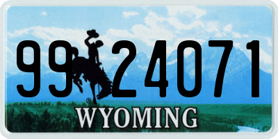 WY license plate 9924071