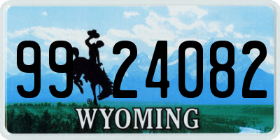 WY license plate 9924082