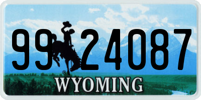WY license plate 9924087