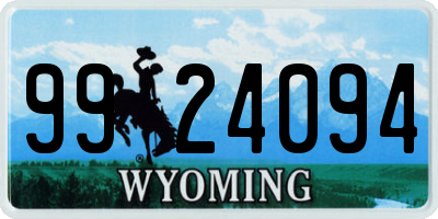 WY license plate 9924094