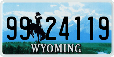 WY license plate 9924119