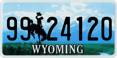 WY license plate 9924120