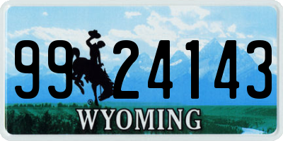 WY license plate 9924143