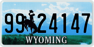 WY license plate 9924147