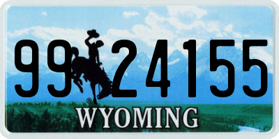 WY license plate 9924155