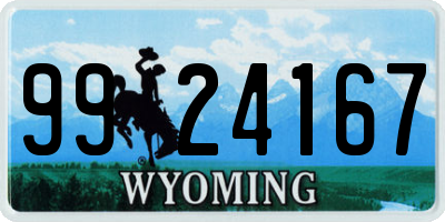 WY license plate 9924167