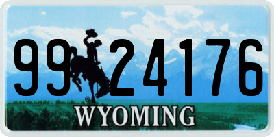 WY license plate 9924176