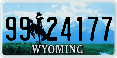 WY license plate 9924177
