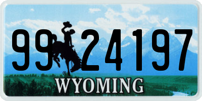 WY license plate 9924197