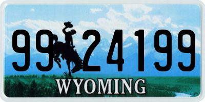 WY license plate 9924199