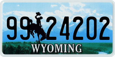 WY license plate 9924202