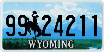 WY license plate 9924211