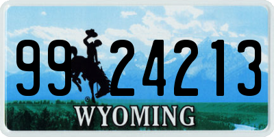 WY license plate 9924213