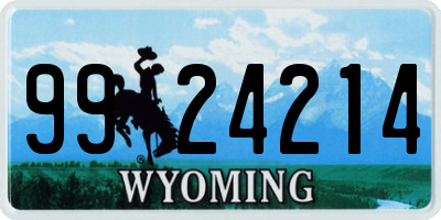 WY license plate 9924214