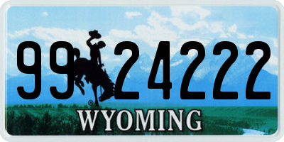 WY license plate 9924222