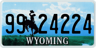 WY license plate 9924224