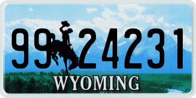 WY license plate 9924231