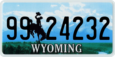 WY license plate 9924232