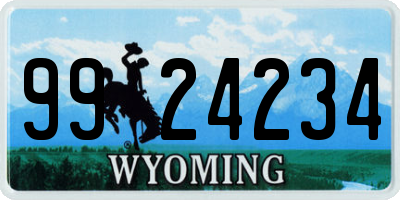 WY license plate 9924234