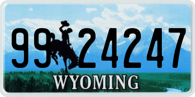 WY license plate 9924247