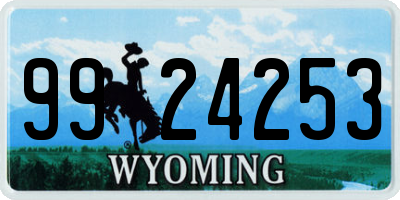 WY license plate 9924253