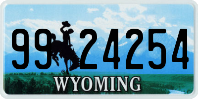 WY license plate 9924254
