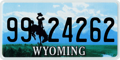WY license plate 9924262