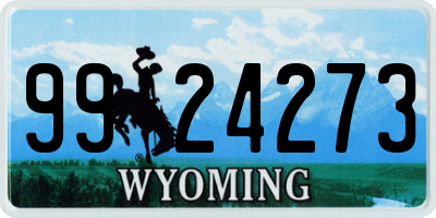 WY license plate 9924273