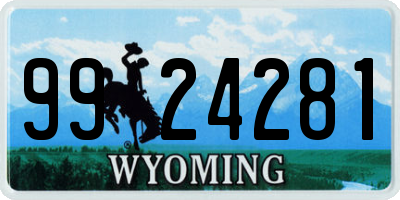 WY license plate 9924281