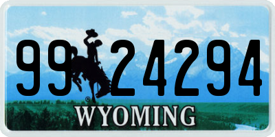 WY license plate 9924294