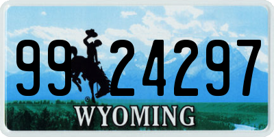 WY license plate 9924297