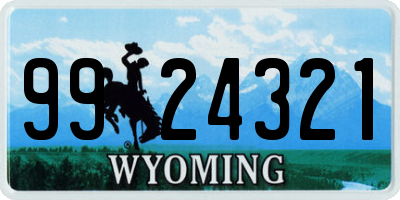 WY license plate 9924321