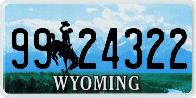 WY license plate 9924322