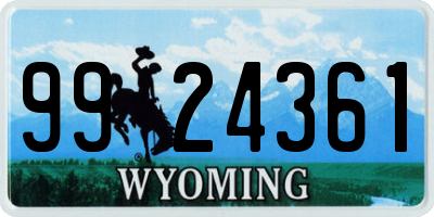 WY license plate 9924361
