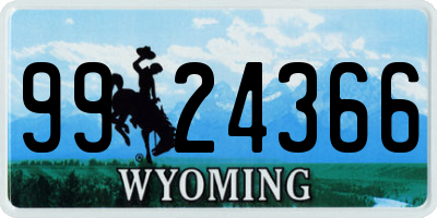 WY license plate 9924366