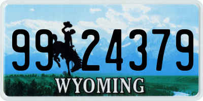 WY license plate 9924379