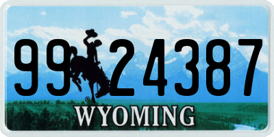 WY license plate 9924387