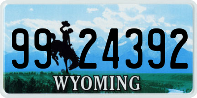 WY license plate 9924392
