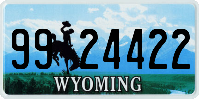 WY license plate 9924422
