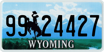 WY license plate 9924427