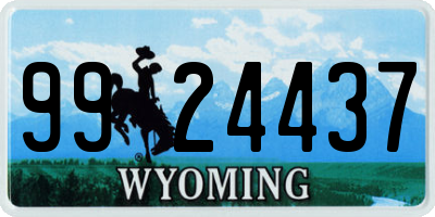 WY license plate 9924437