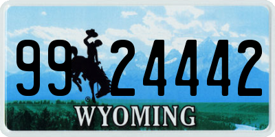 WY license plate 9924442