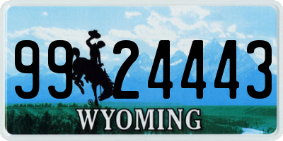 WY license plate 9924443