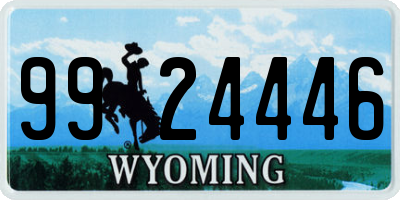 WY license plate 9924446
