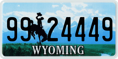WY license plate 9924449