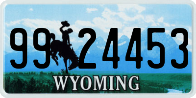 WY license plate 9924453