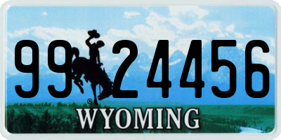 WY license plate 9924456